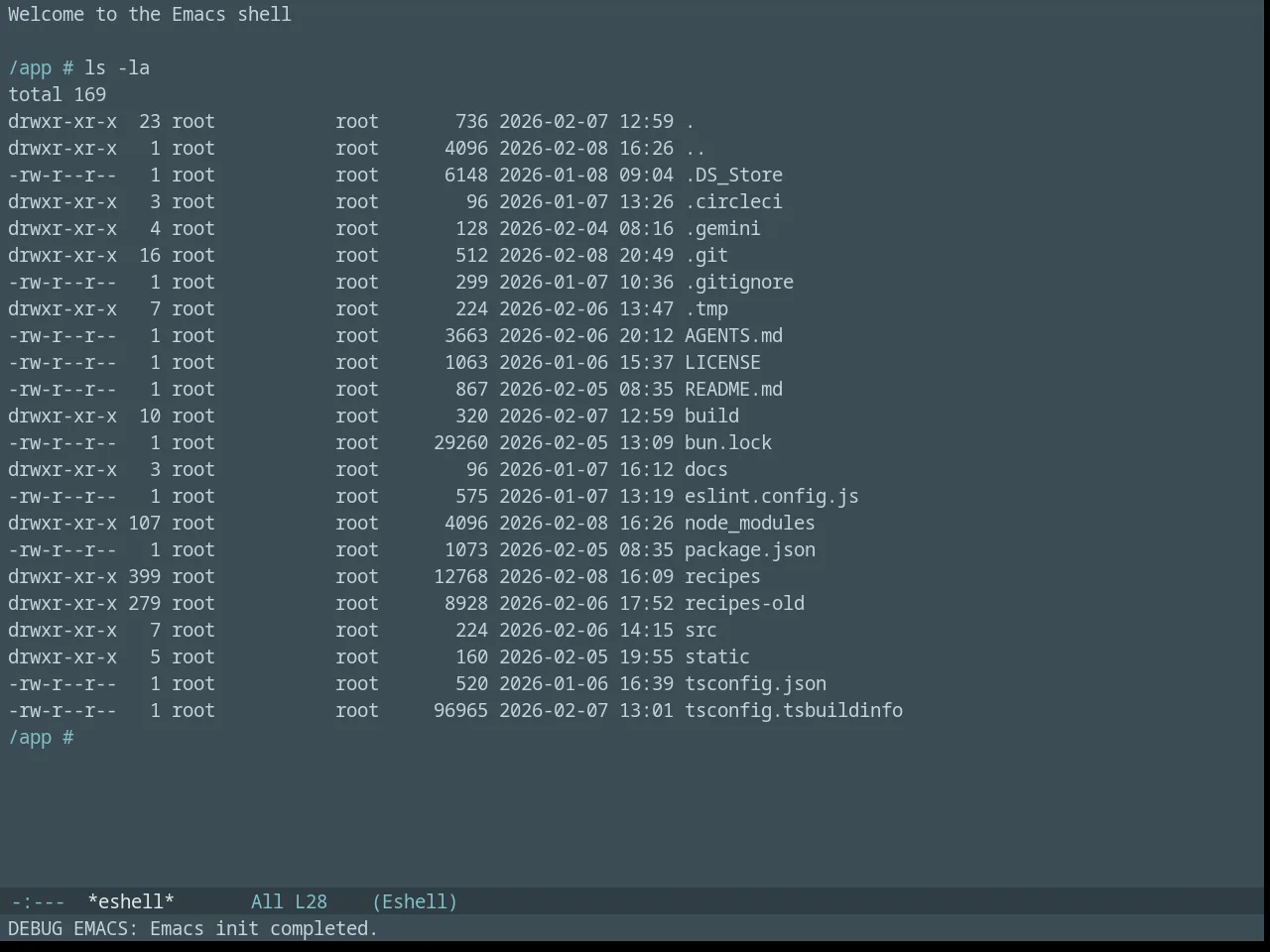 Nova Theme in eshell