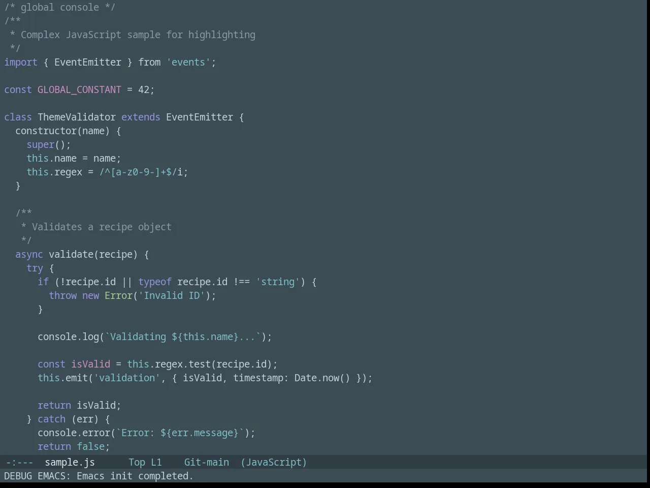 Nova Theme in javascript-mode