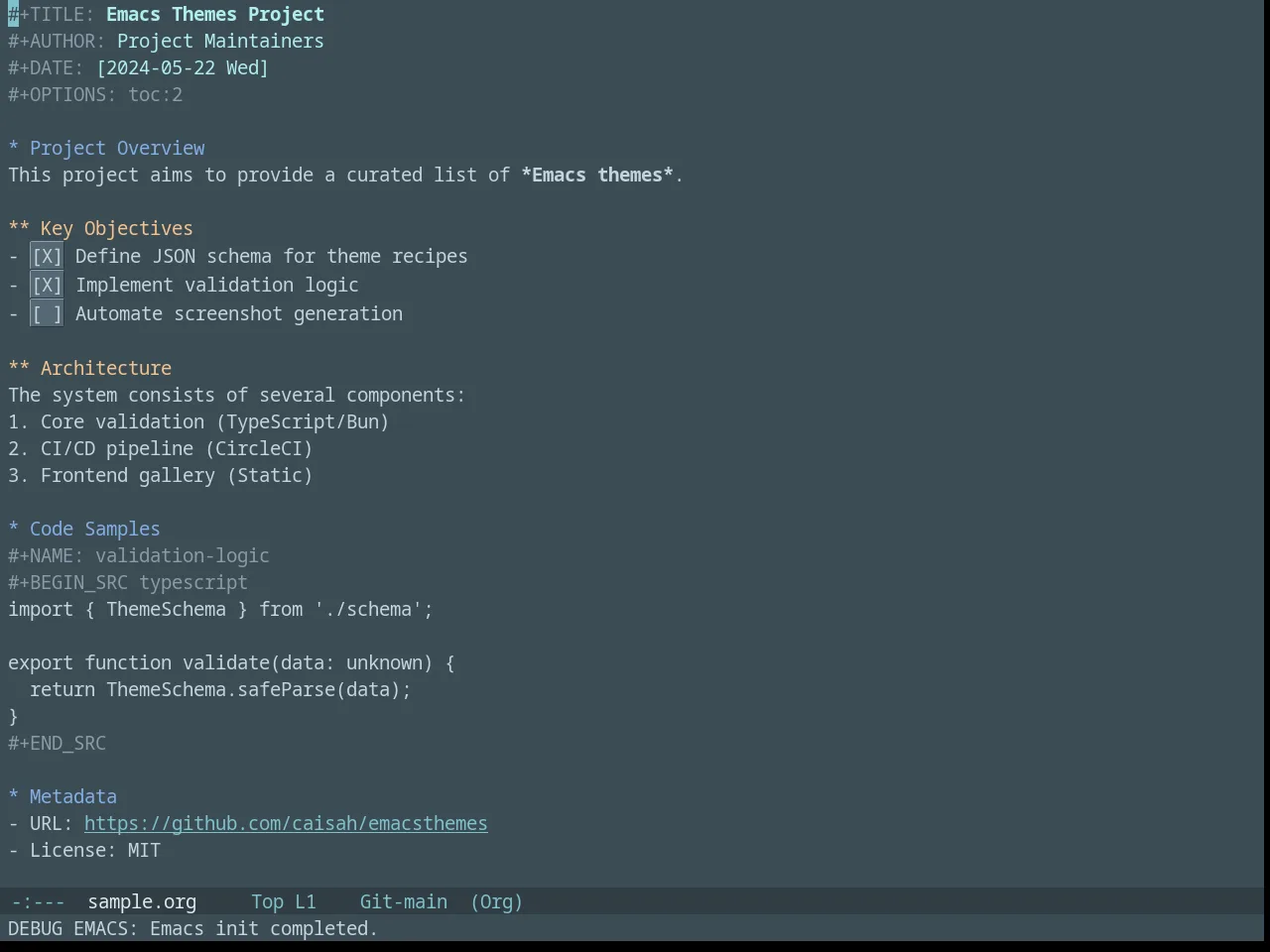 Nova Theme in org-mode