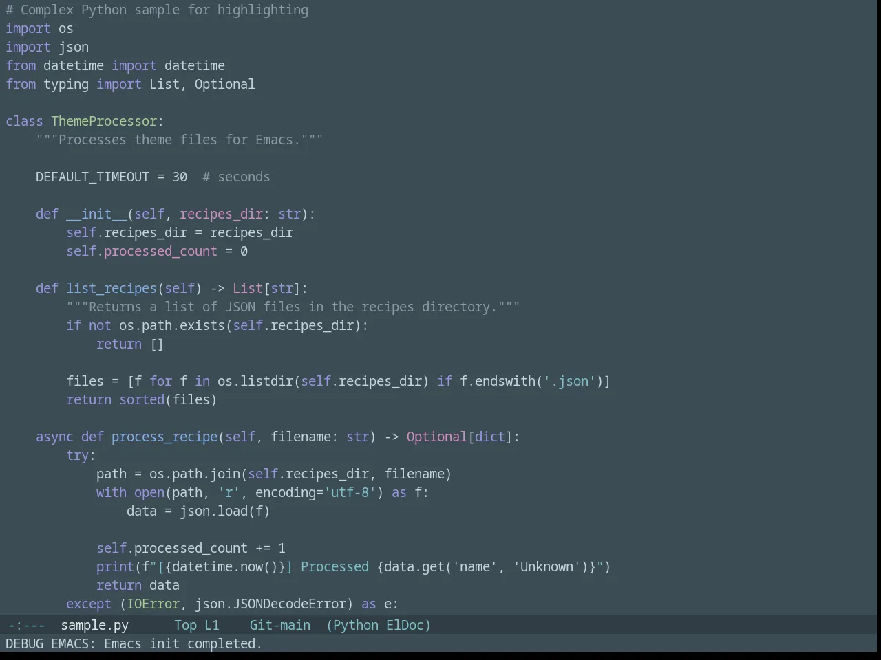 Nova Theme in python-mode