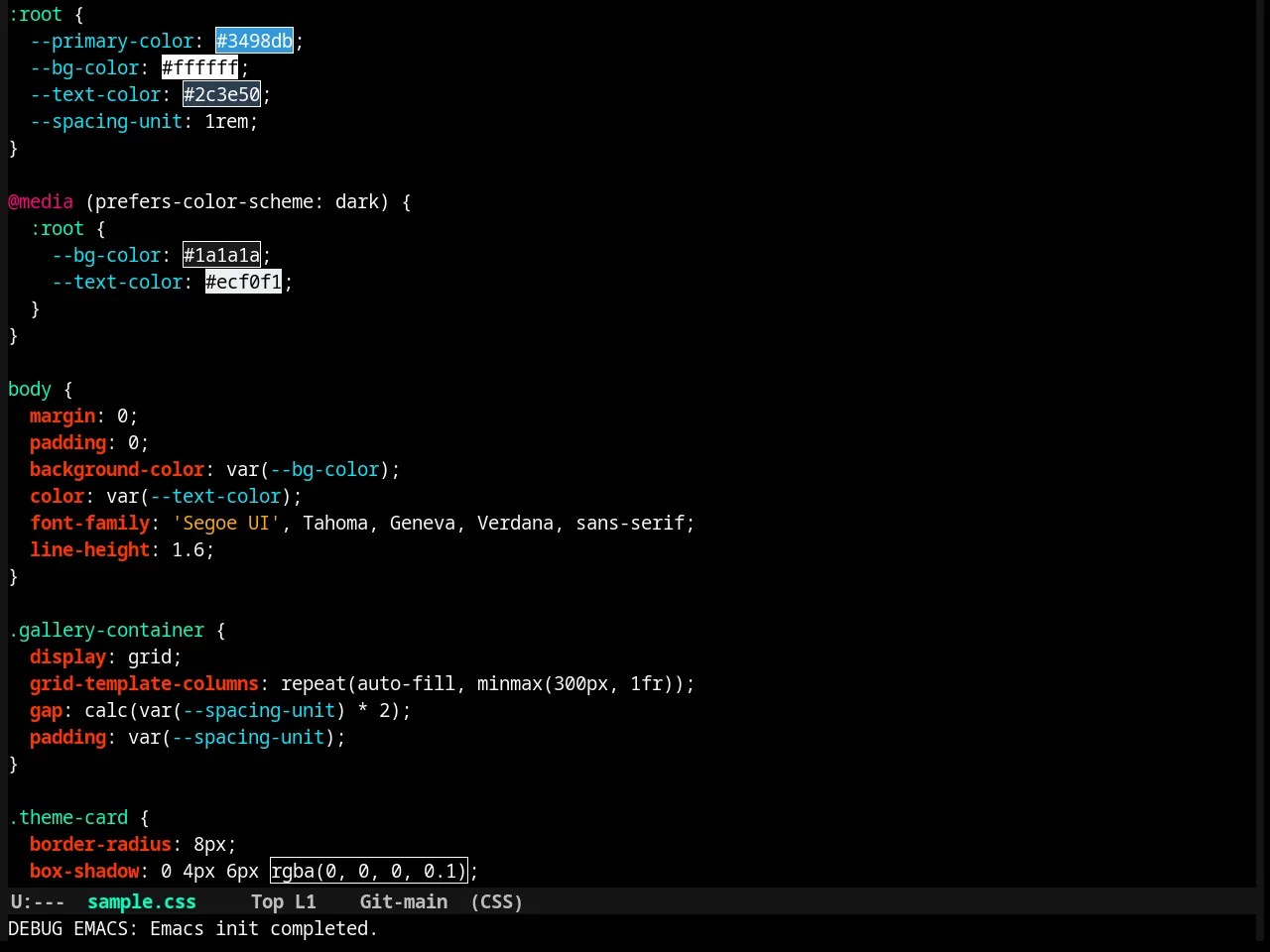 Nyx Theme in css-mode