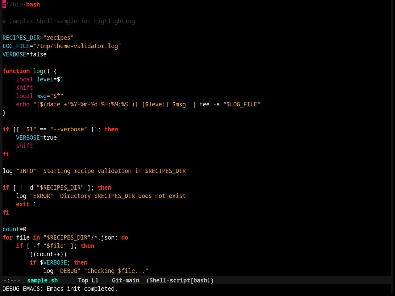 Nyx Theme in sh-mode
