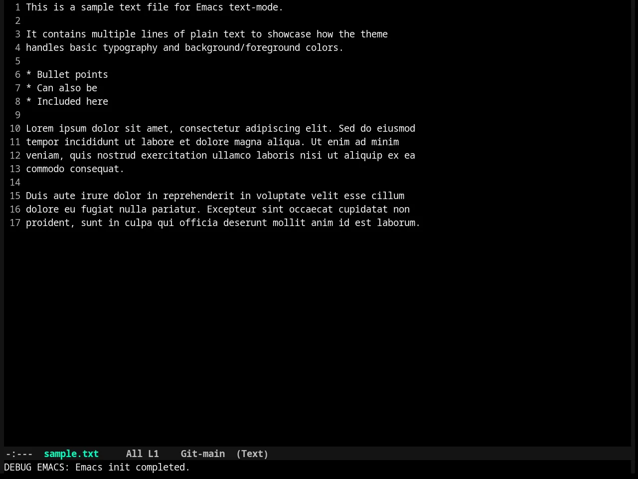 Nyx Theme in text-mode