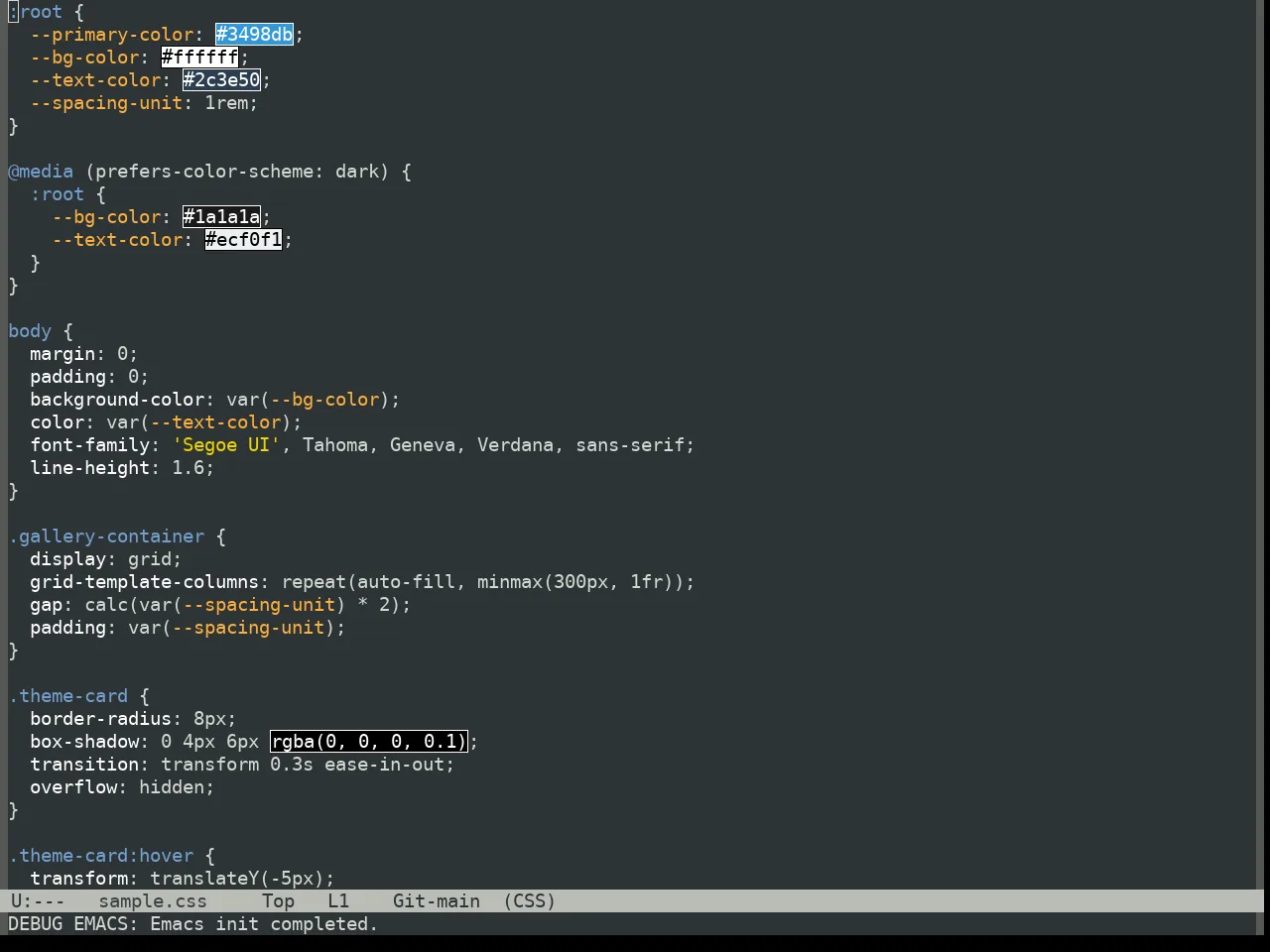 Oblivion Theme in css-mode
