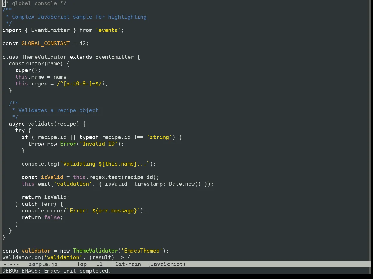 Oblivion Theme in javascript-mode
