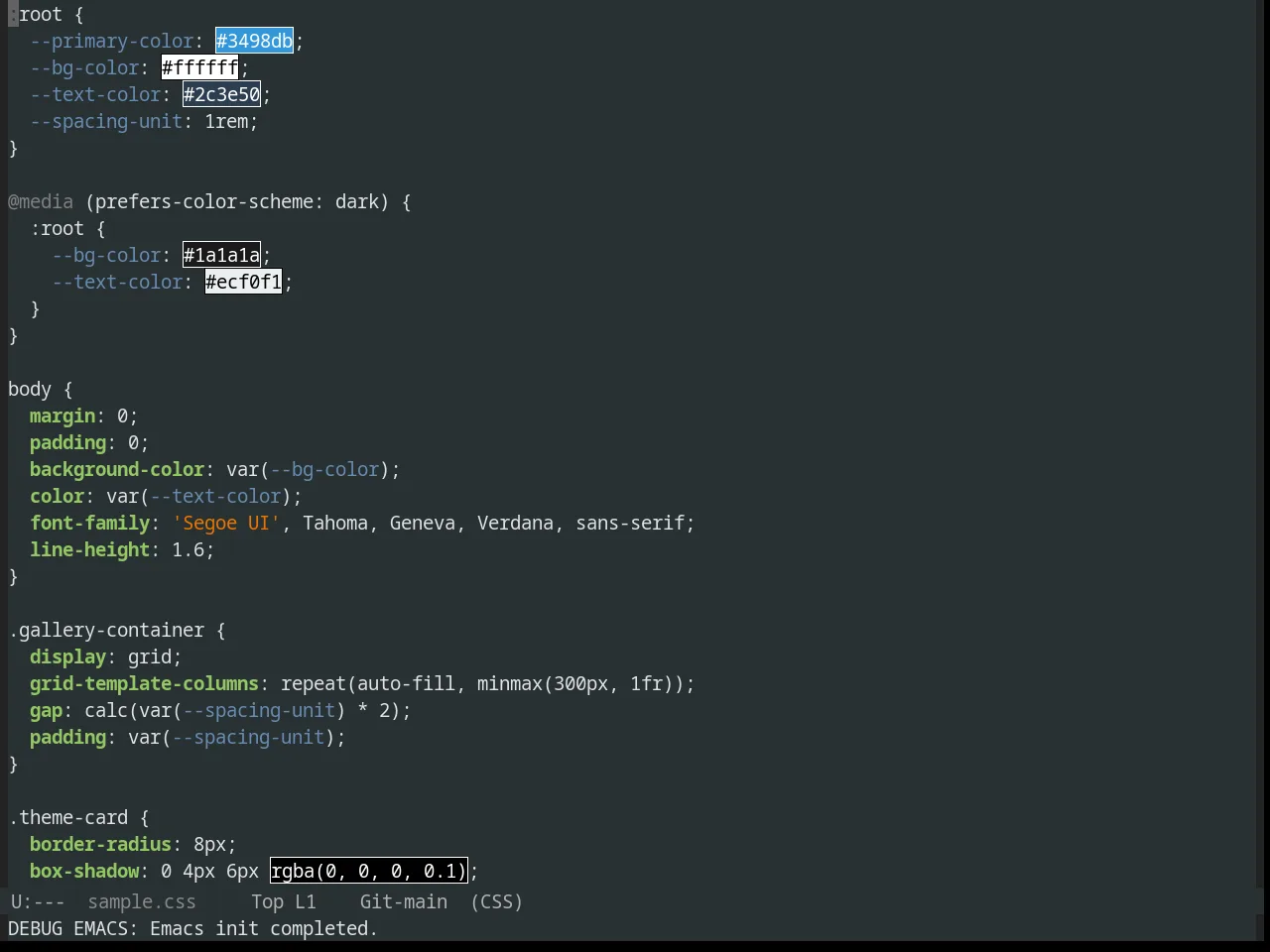 Obsidian Theme in css-mode