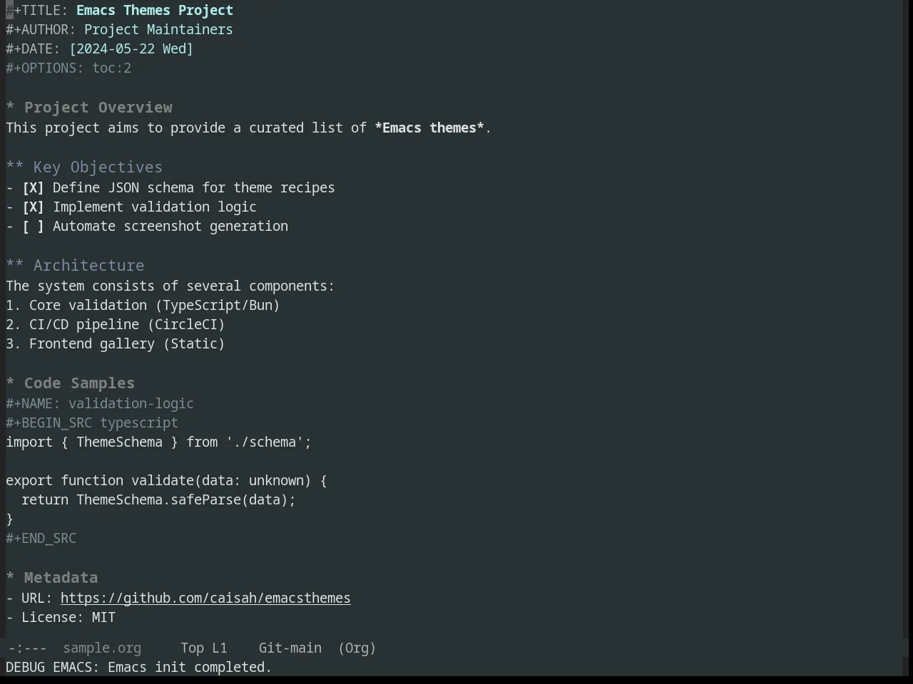 Obsidian Theme in org-mode