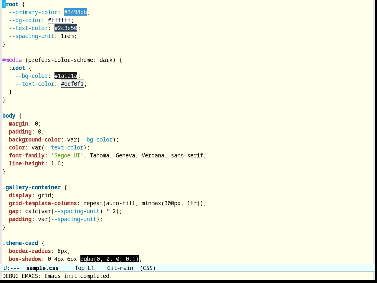 Occidental Theme in css-mode