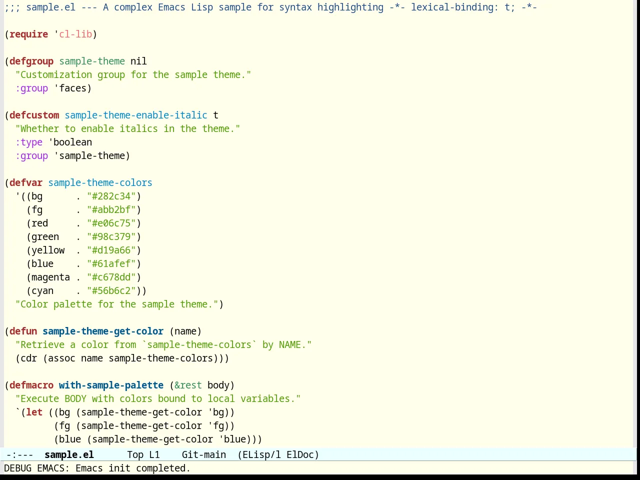 Occidental Theme in emacs-lisp-mode