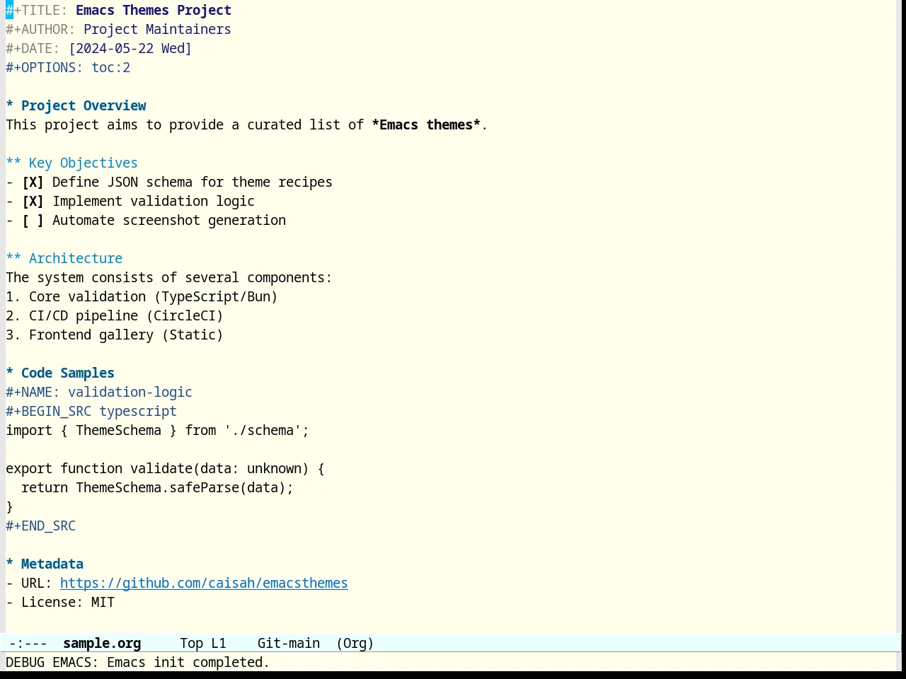 Occidental Theme in org-mode