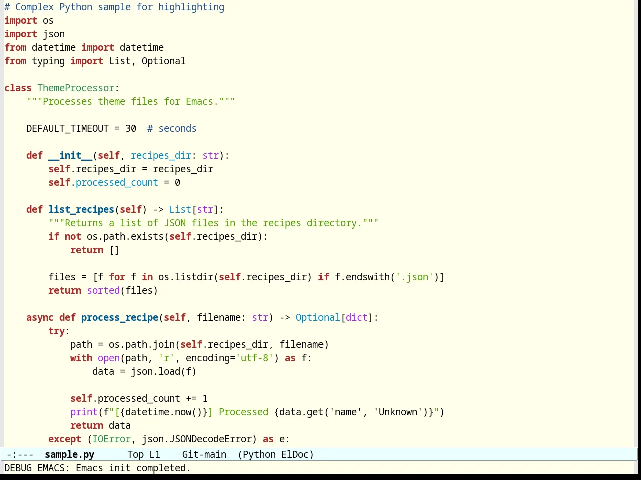 Occidental Theme in python-mode