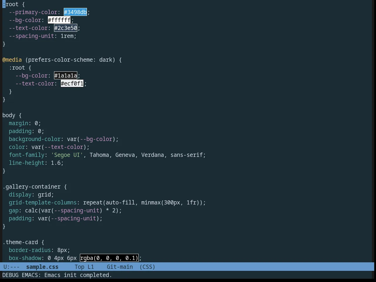 Oceanic Theme in css-mode