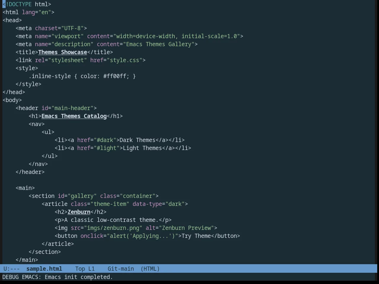 Oceanic Theme in html-mode