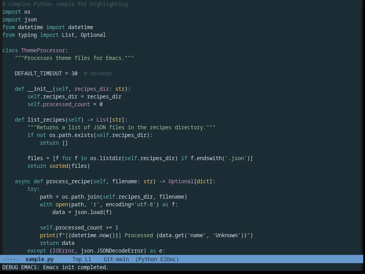 Oceanic Theme in python-mode