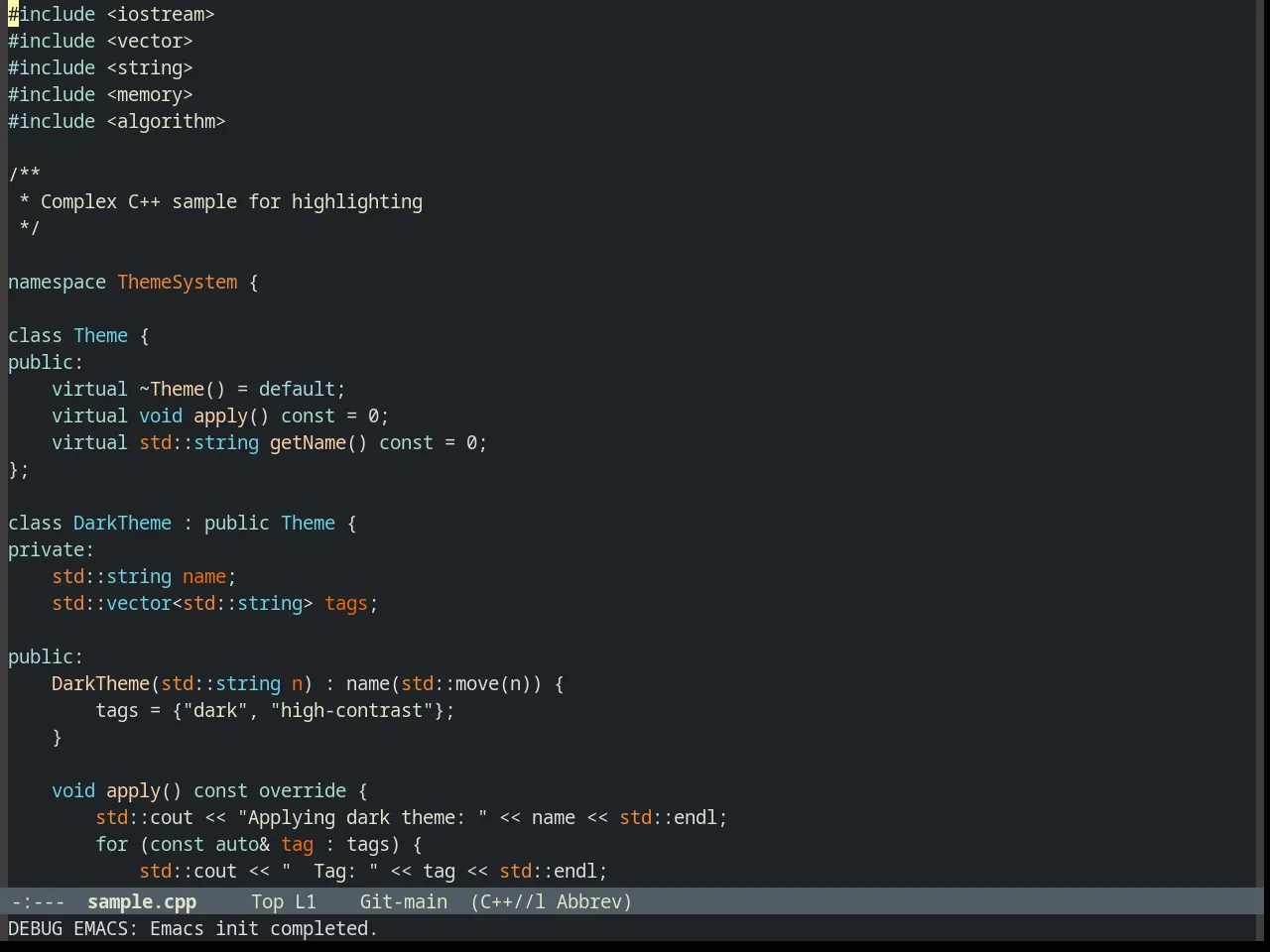 Odersky Theme in c++-mode