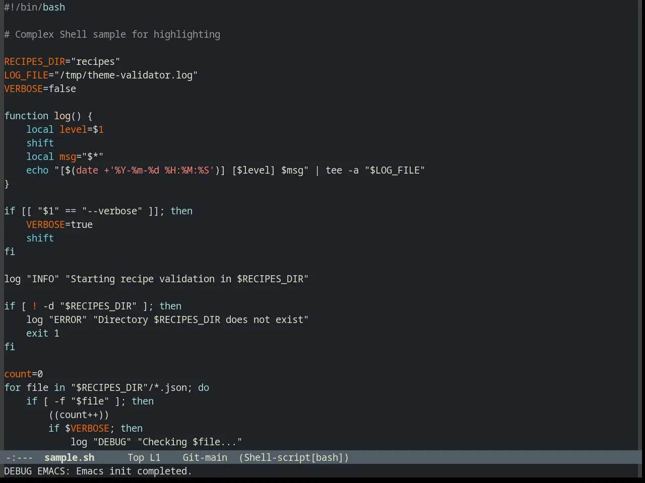 Odersky Theme in sh-mode