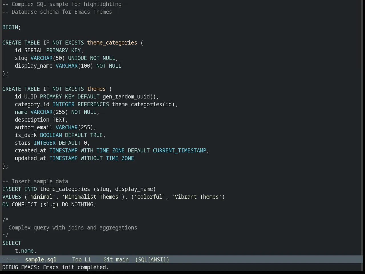 Odersky Theme in sql-mode