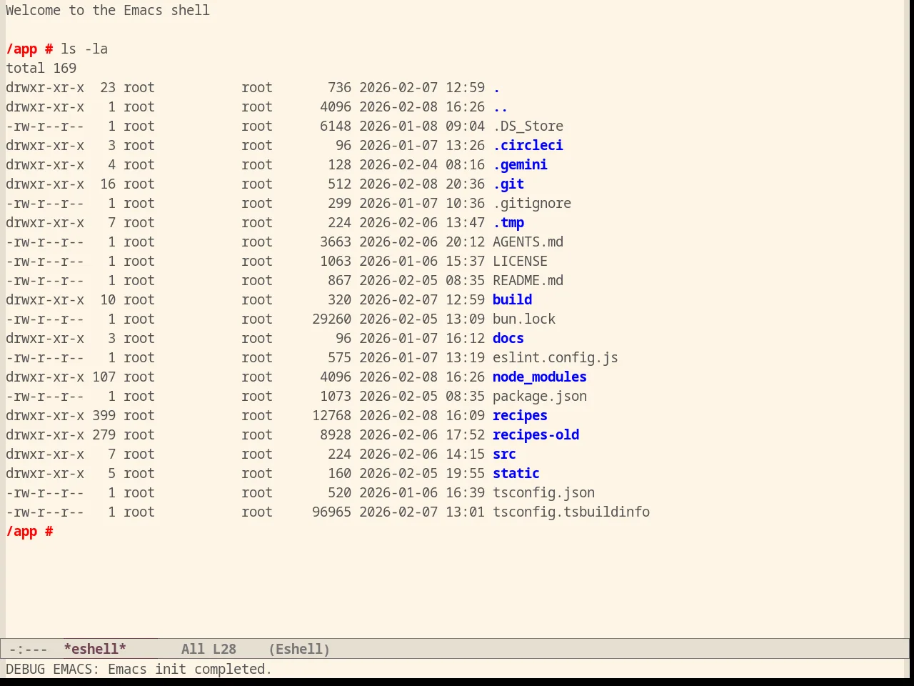 Oldlace Theme in eshell