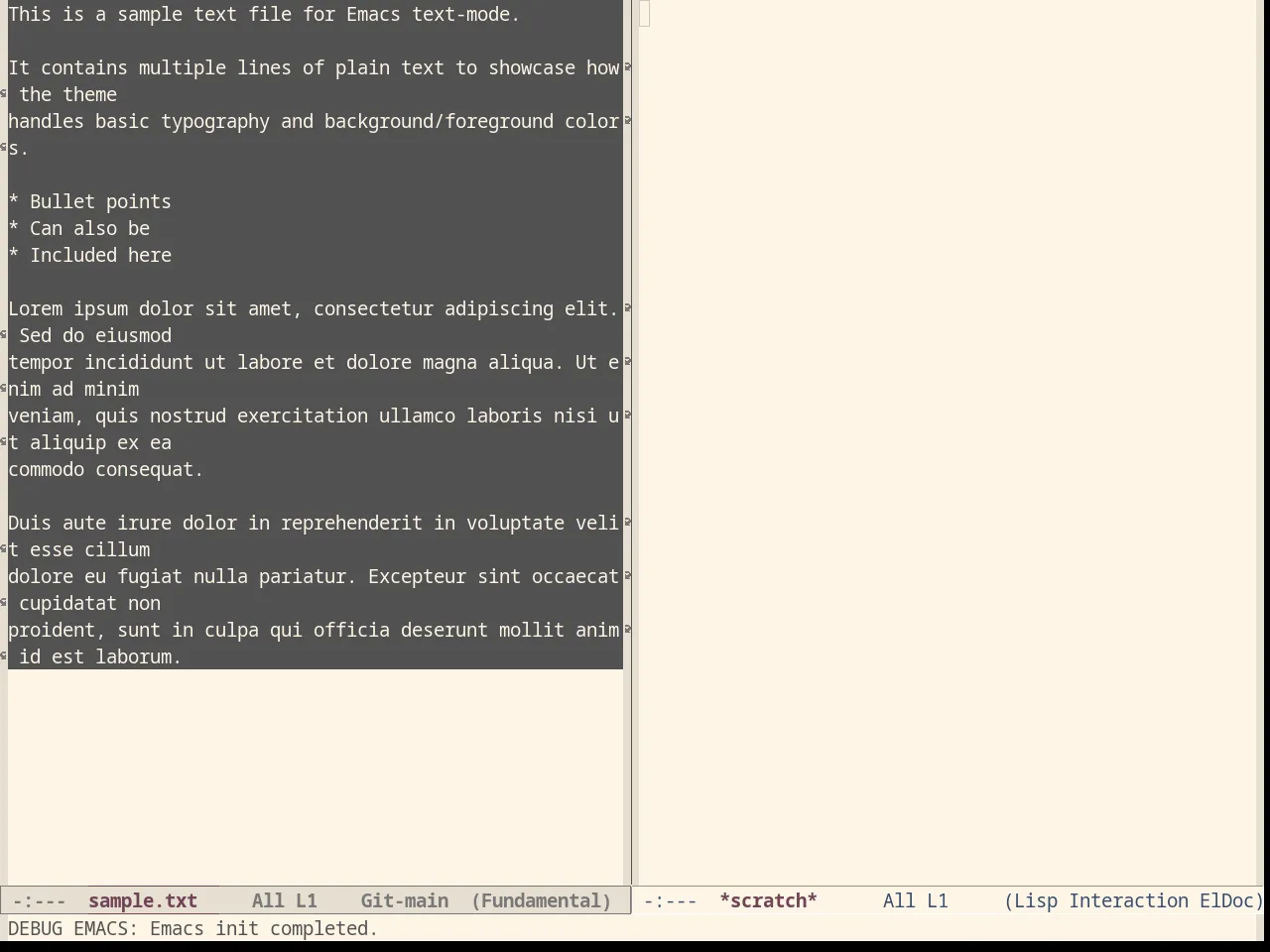 Oldlace Theme in fundamental-mode