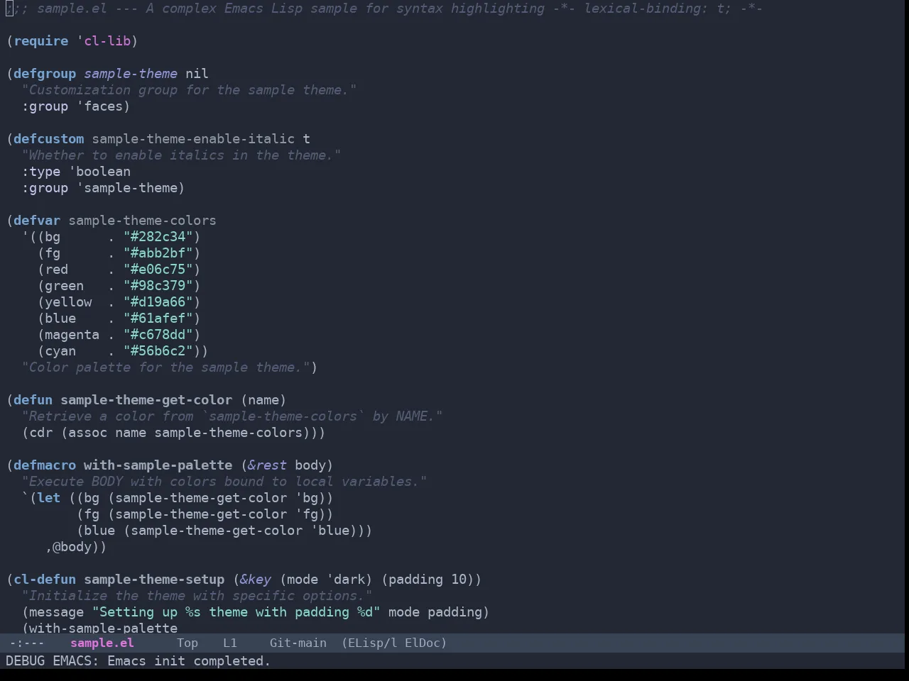Omtose Darker Theme in emacs-lisp-mode