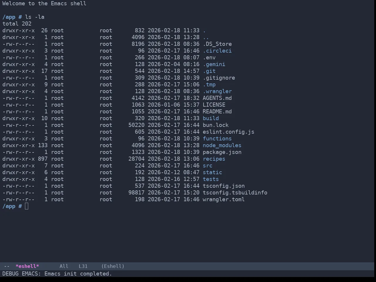 Omtose Darker Theme in eshell
