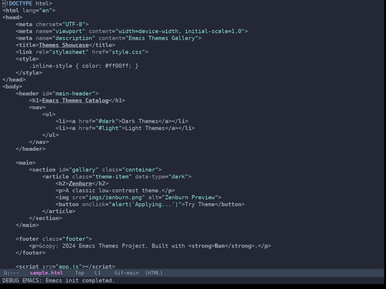 Omtose Darker Theme in html-mode