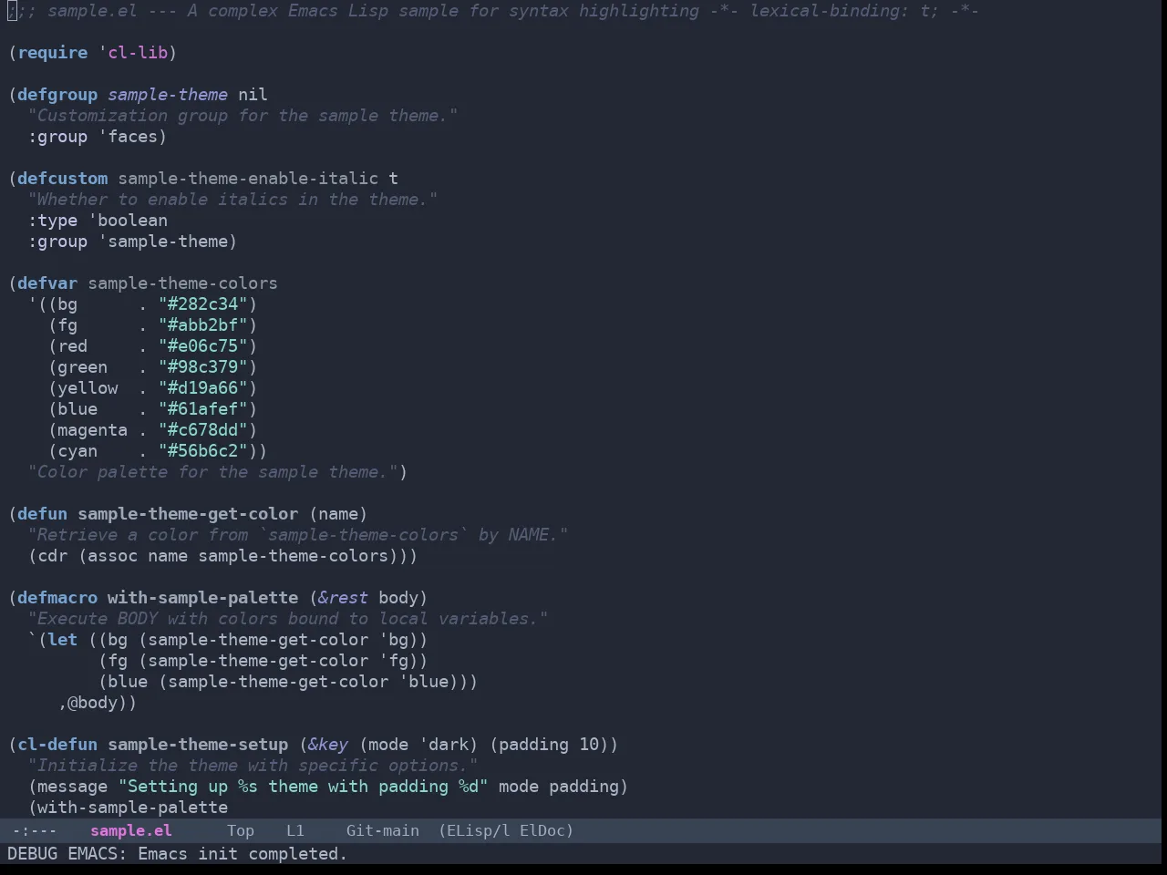Omtose Phellack Theme in emacs-lisp-mode