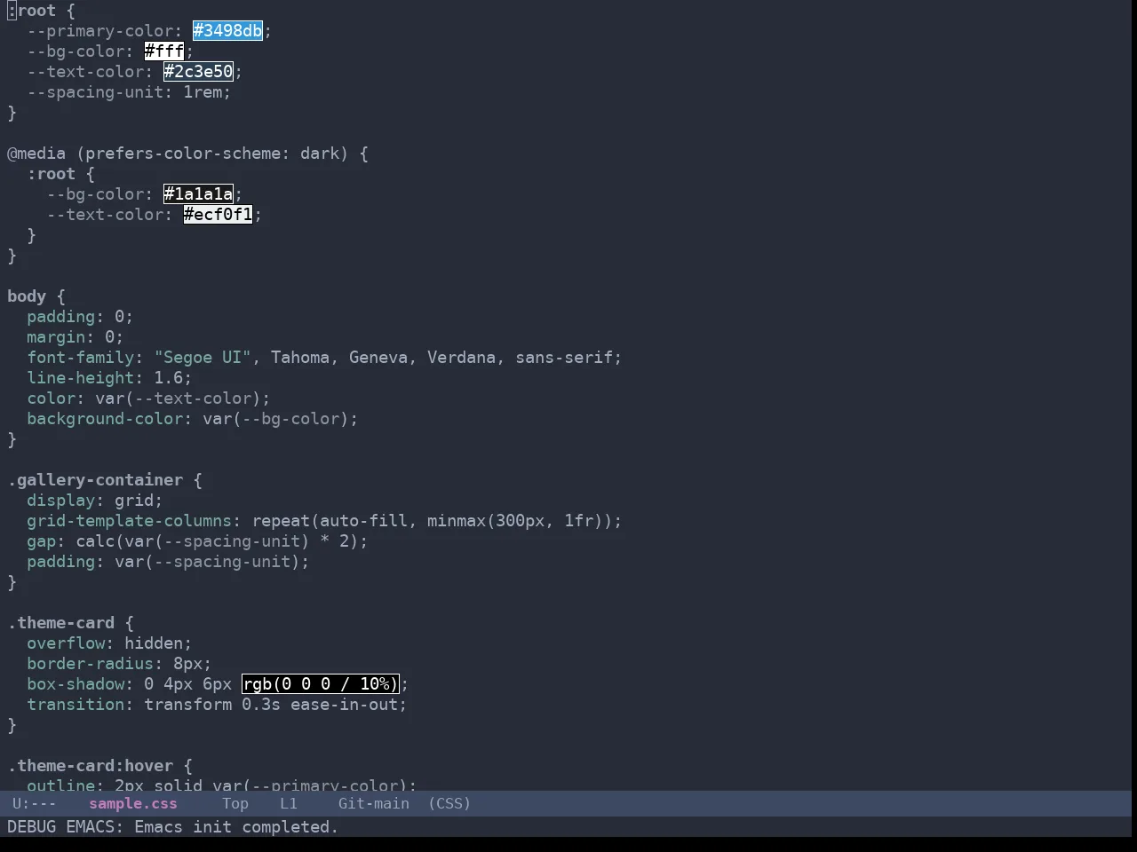 Omtose Softer Theme in css-mode
