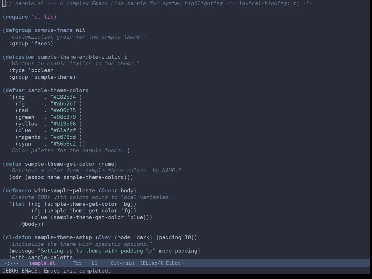 Omtose Softer Theme in emacs-lisp-mode