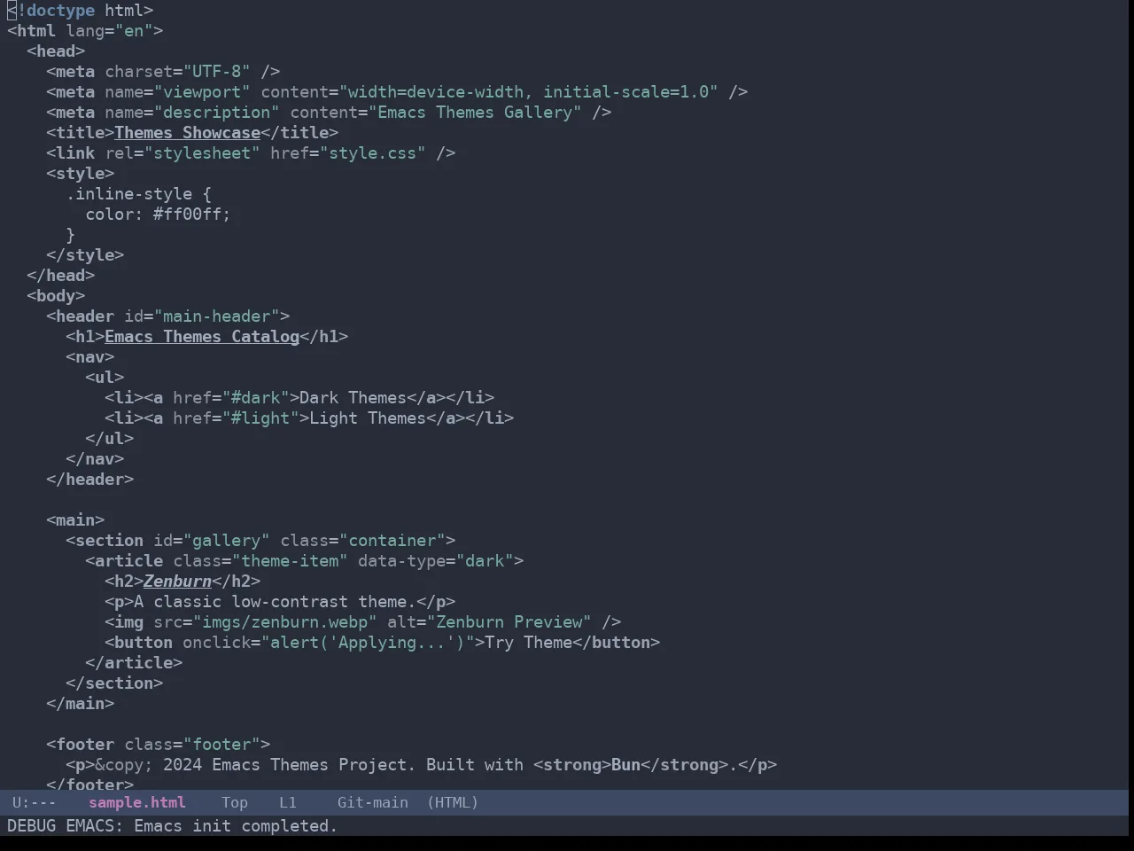 Omtose Softer Theme in html-mode