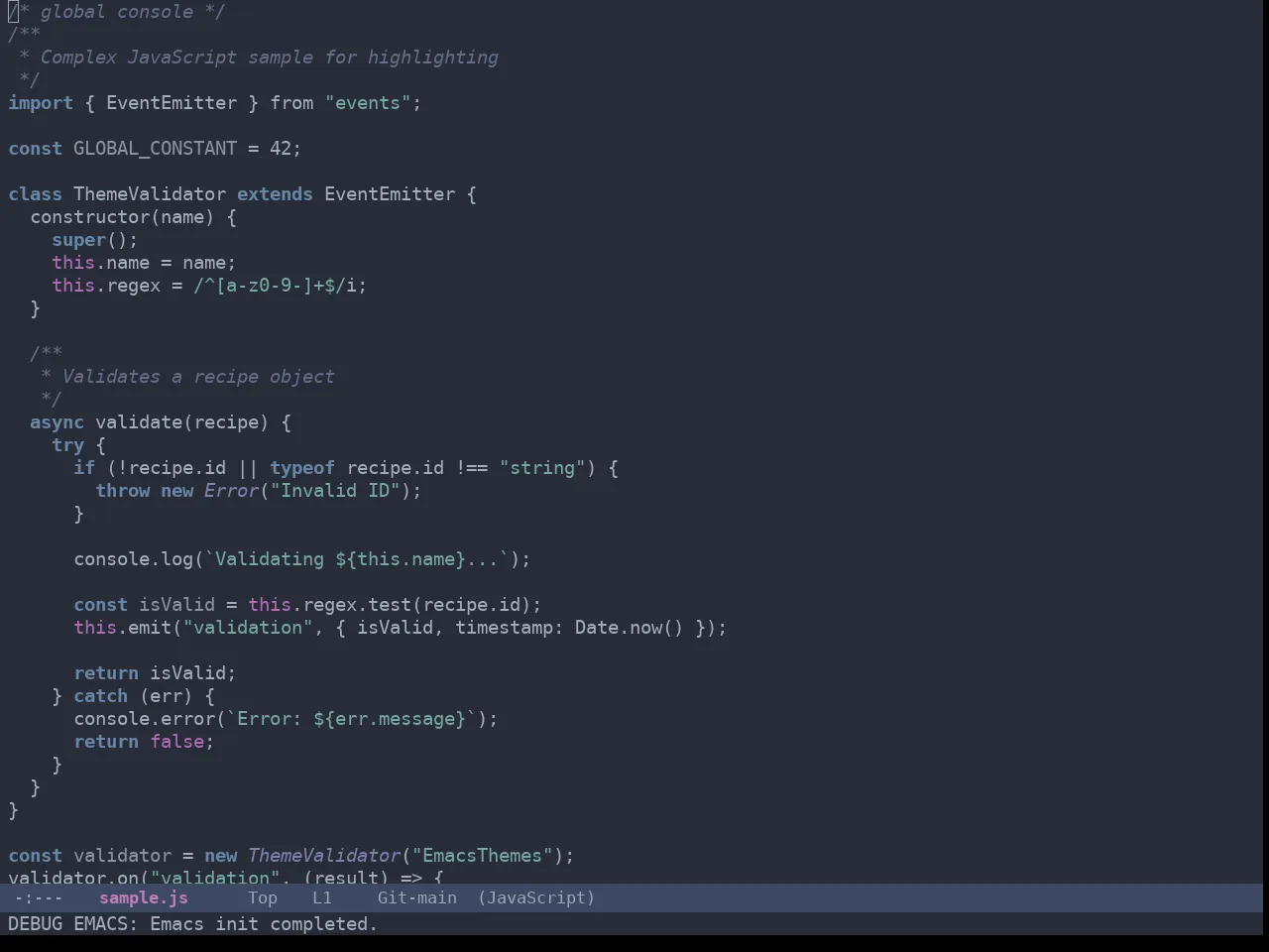 Omtose Softer Theme in javascript-mode