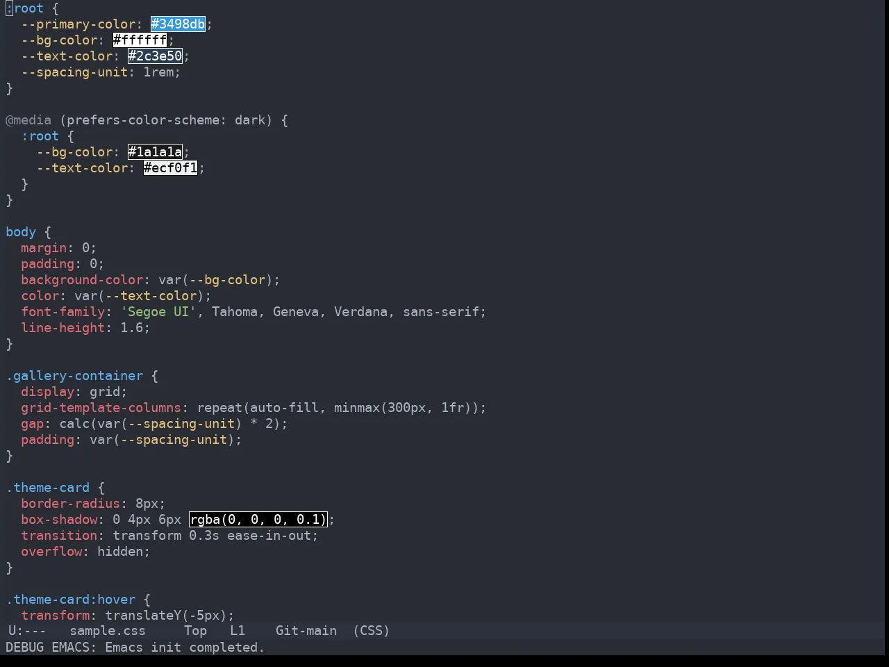 One Dark Theme in css-mode
