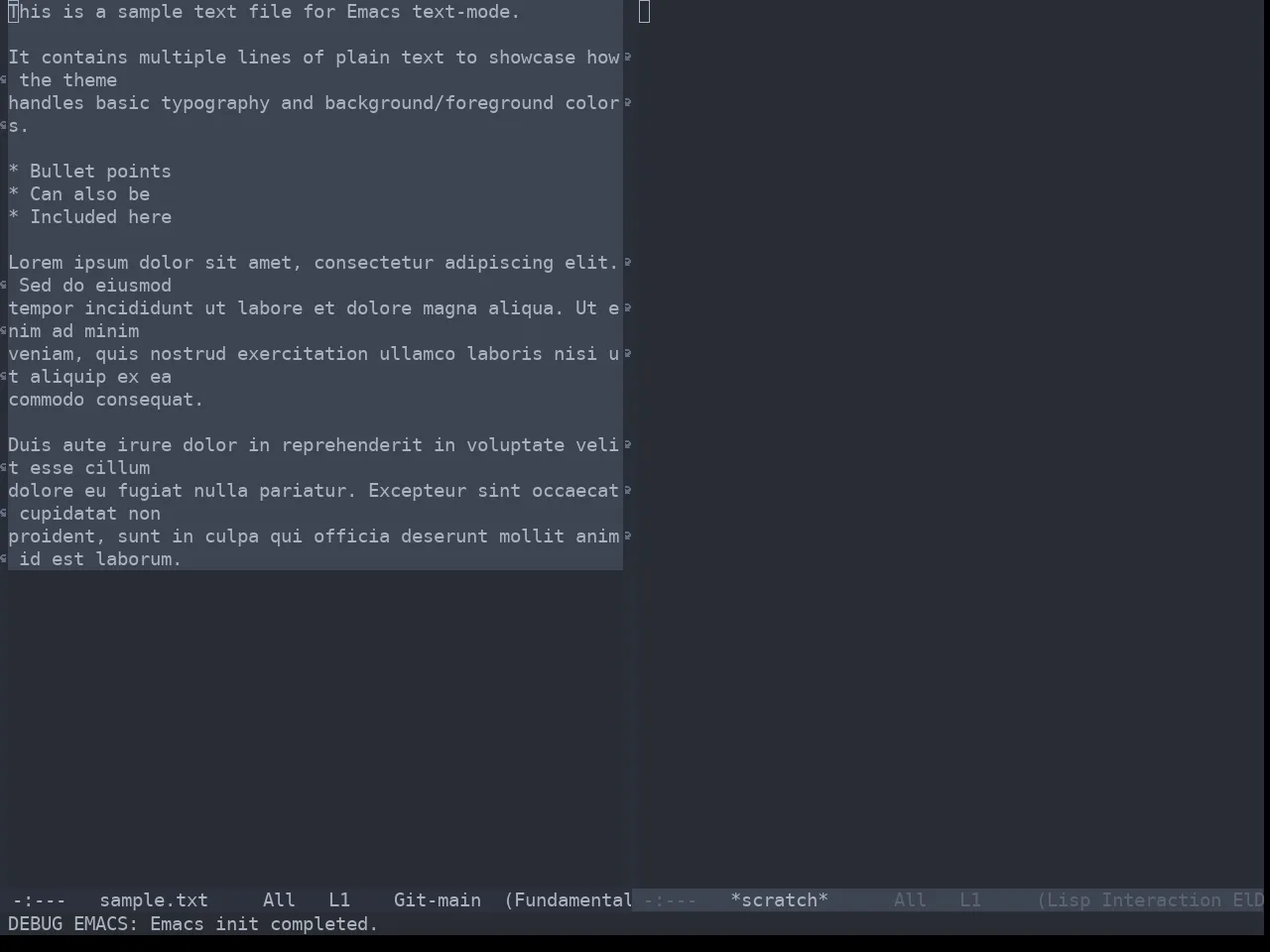One Dark Theme in fundamental-mode