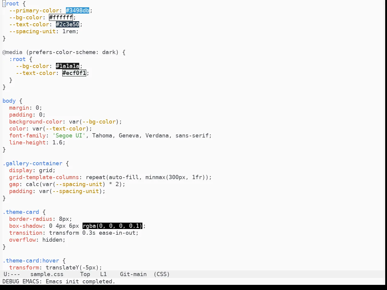 One Light Theme in css-mode