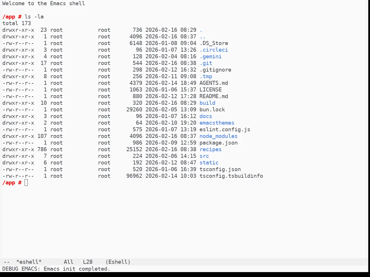 One Light Theme in eshell