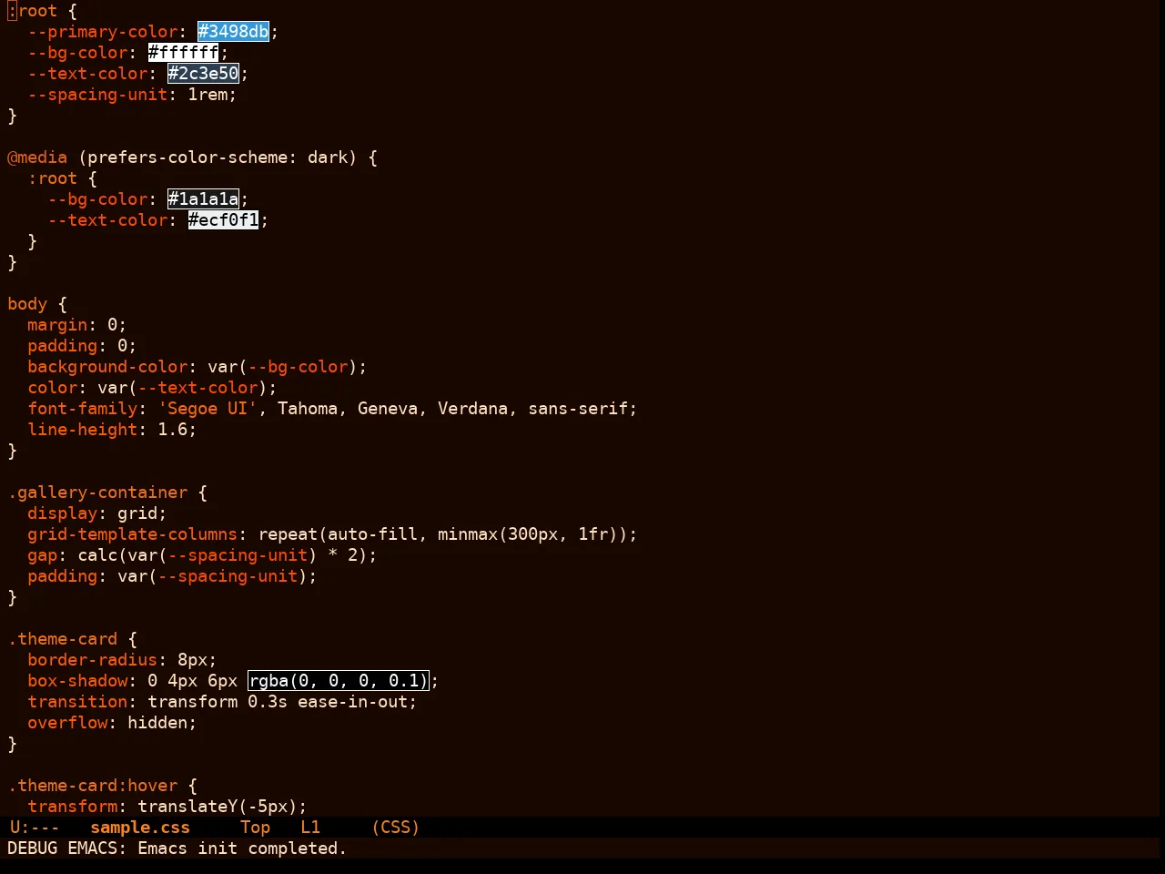 Orangey Bits Theme in css-mode