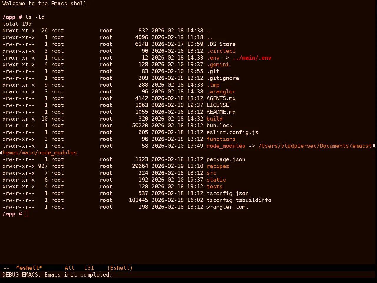 Orangey Bits Theme in eshell