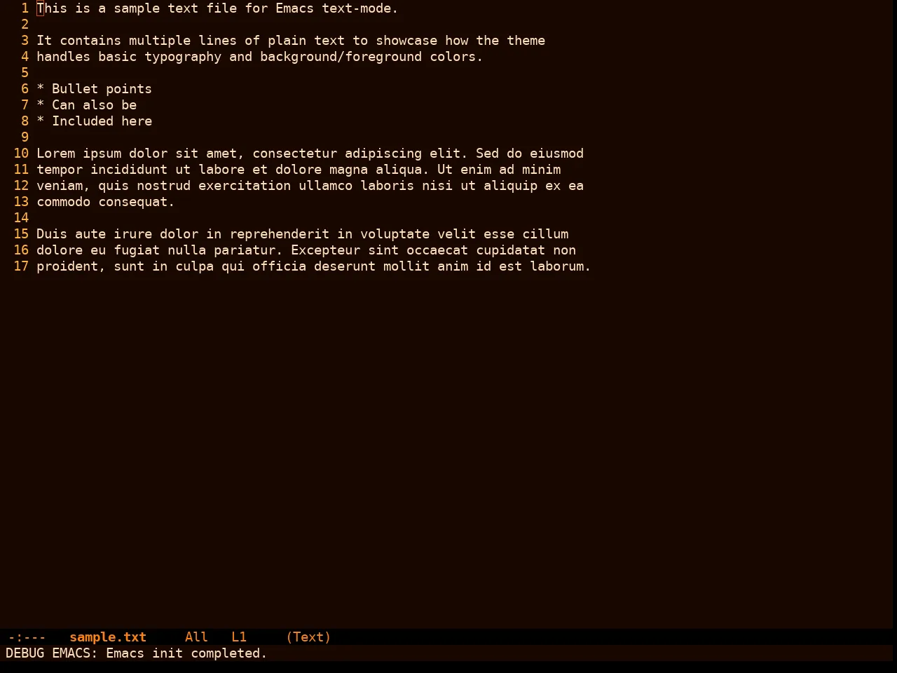 Orangey Bits Theme in text-mode