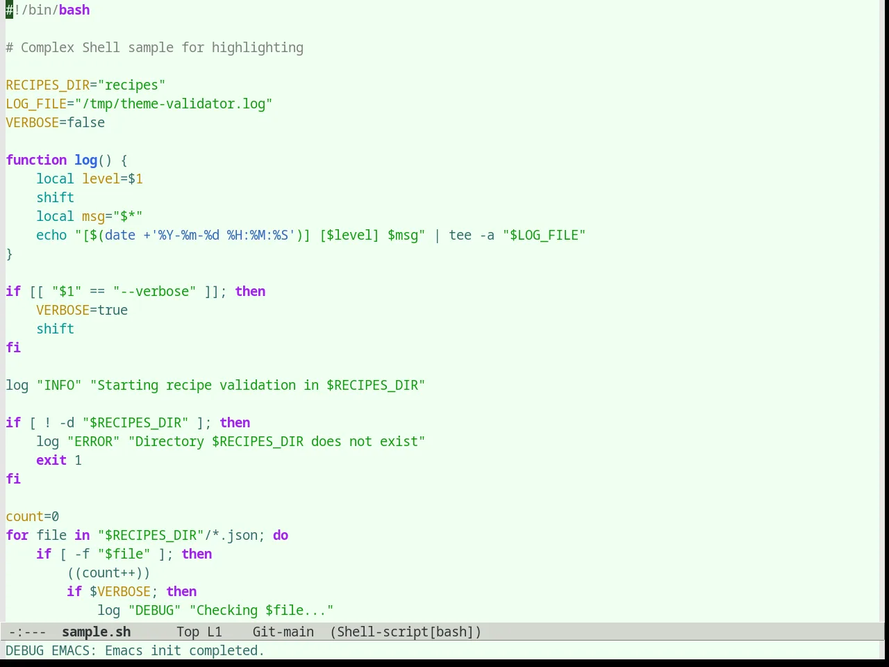 Organic Green Theme in sh-mode
