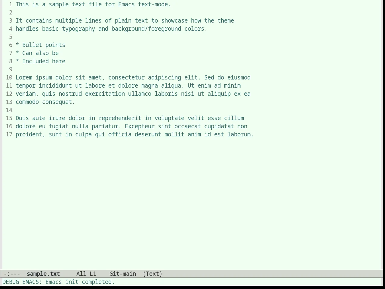 Organic Green Theme in text-mode