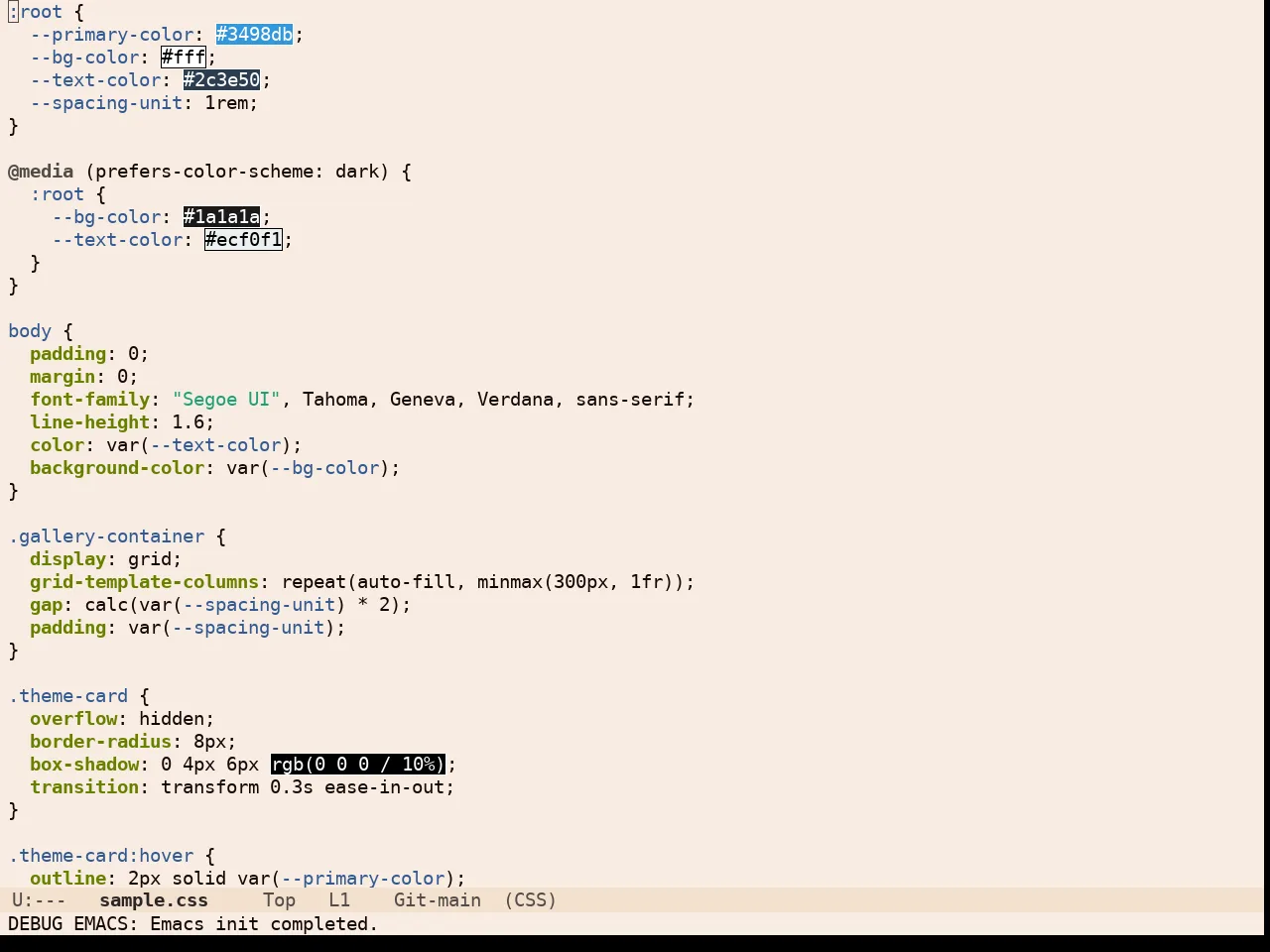 OS1 Theme in css-mode