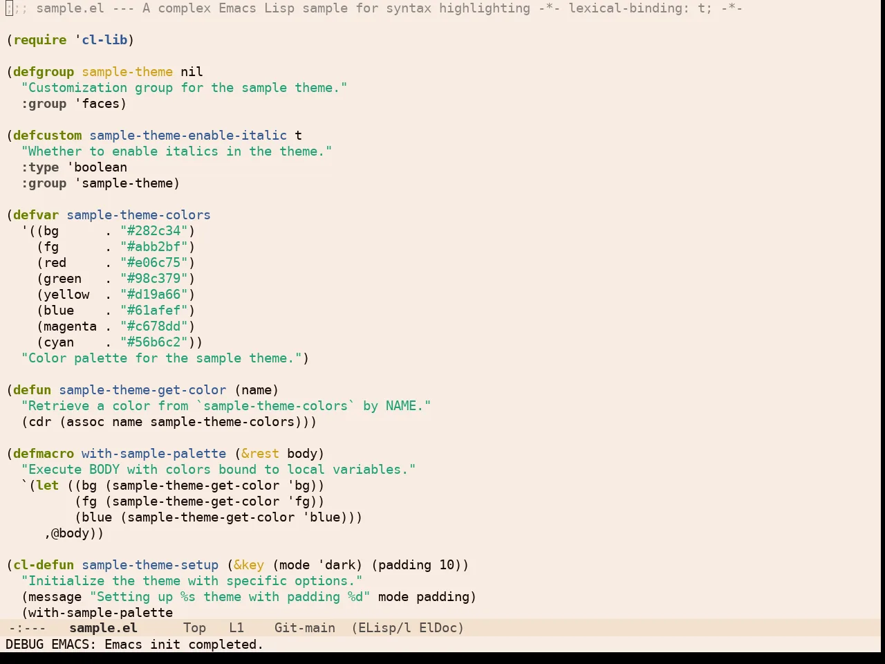 OS1 Theme in emacs-lisp-mode