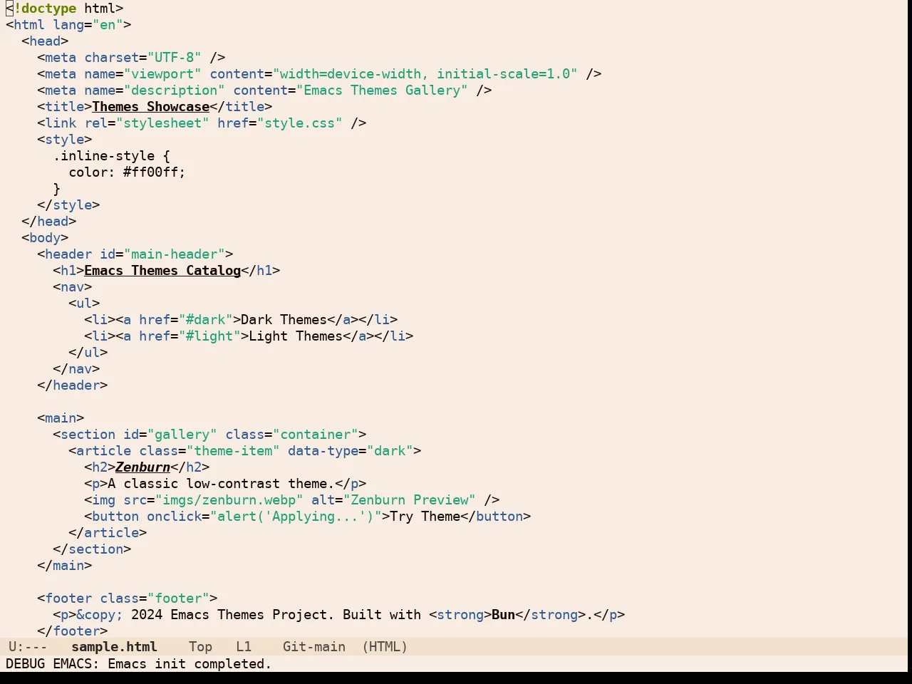 OS1 Theme in html-mode