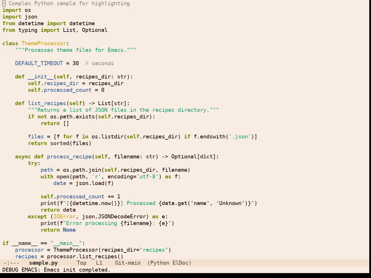 OS1 Theme in python-mode