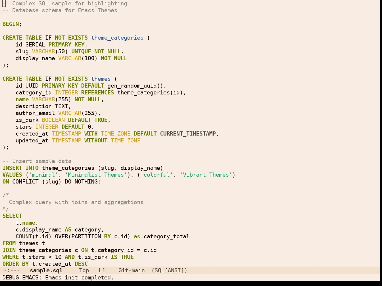 OS1 Theme in sql-mode