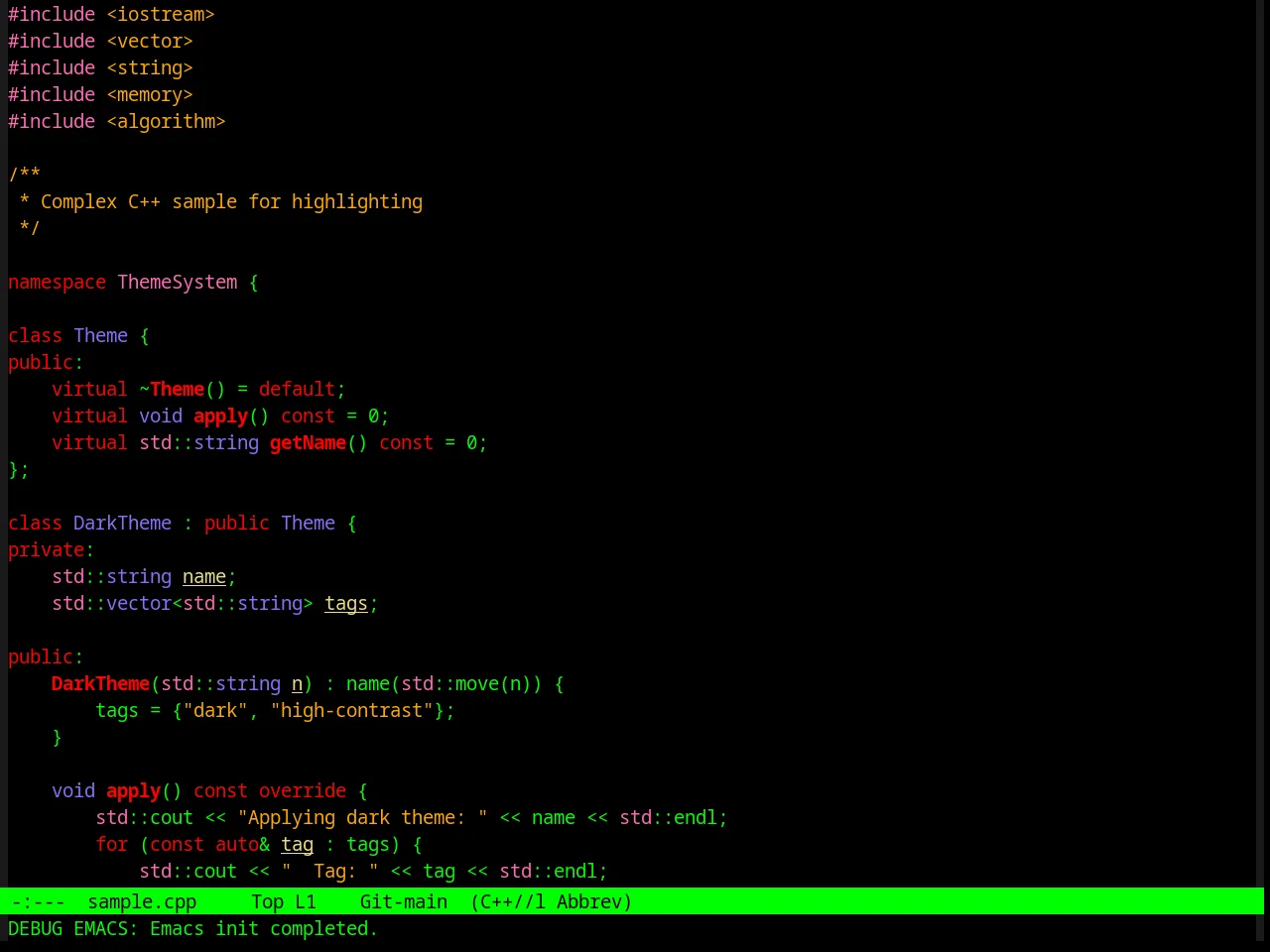 Oswald Theme in c++-mode