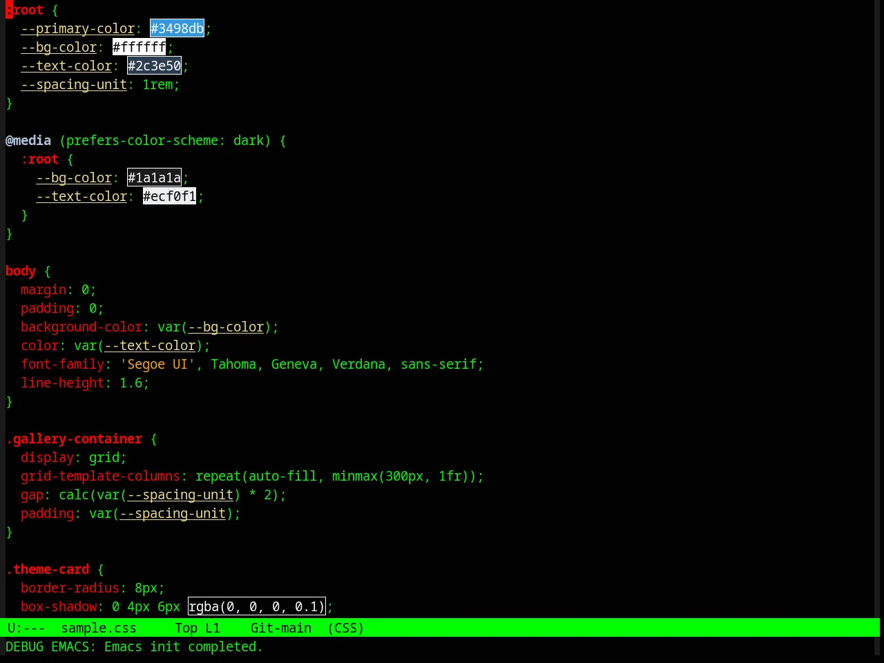 Oswald Theme in css-mode