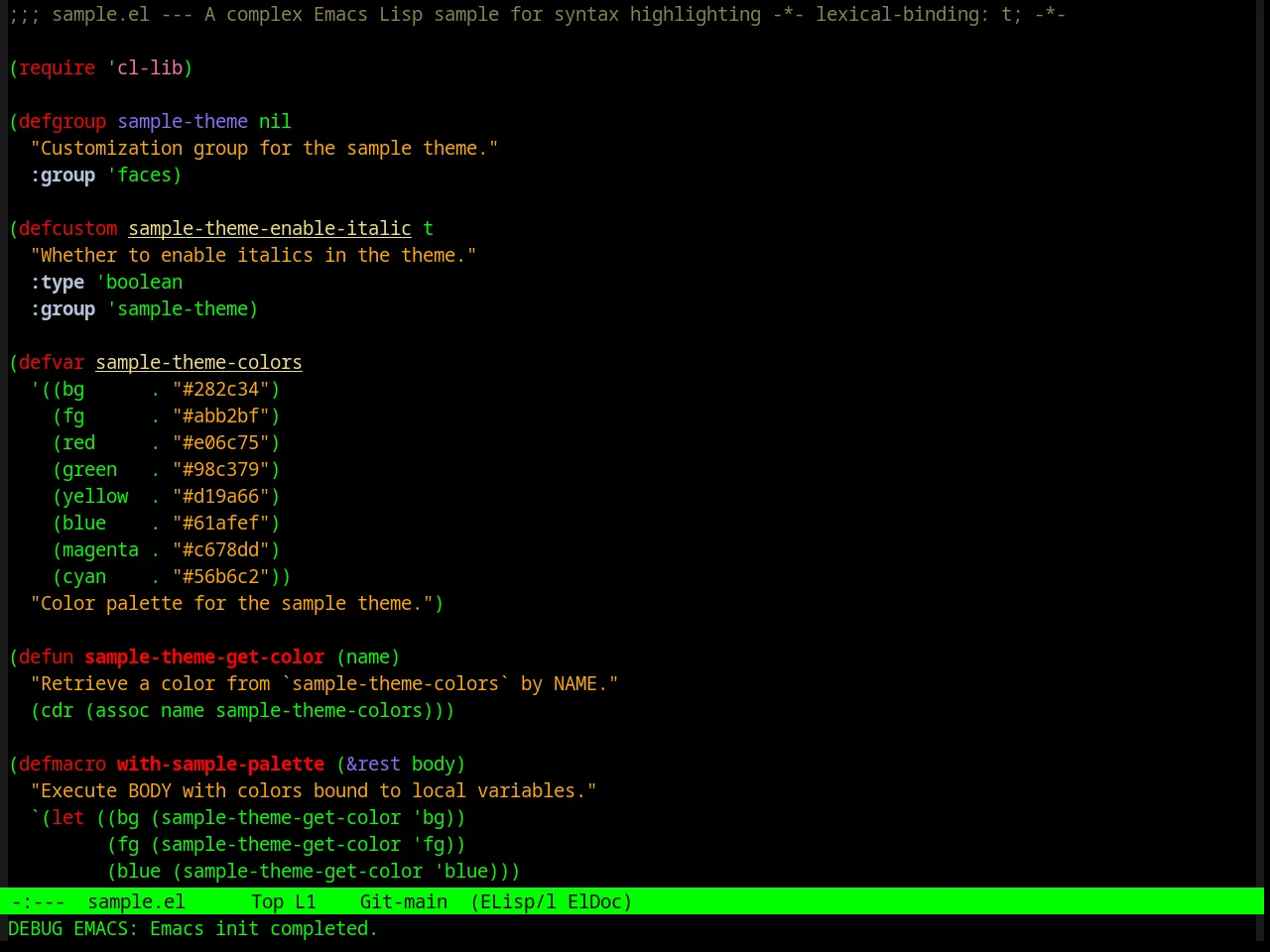 Oswald Theme in emacs-lisp-mode