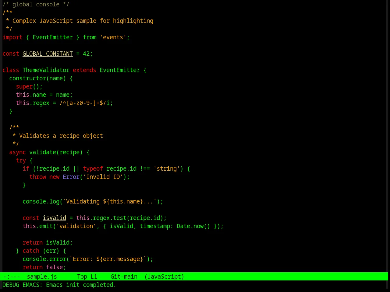 Oswald Theme in javascript-mode