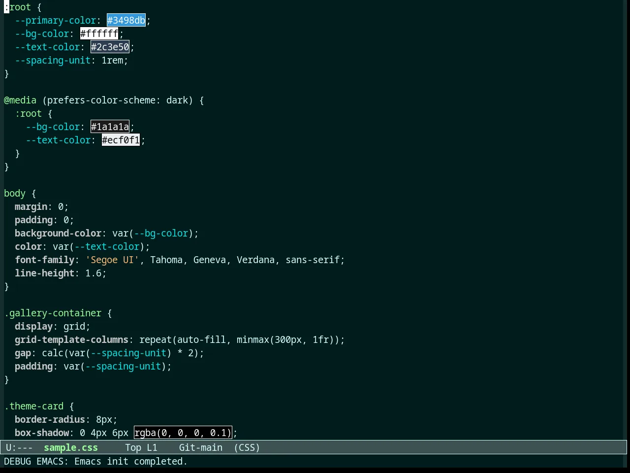 Overcast Theme in css-mode